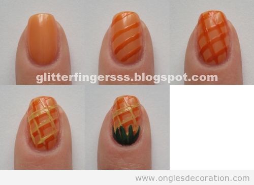 Tuto déco ongles, comment dessiner ananas
