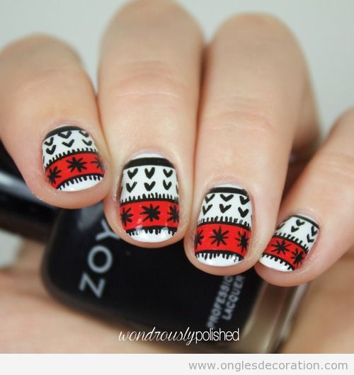 Tuto déco ongles pull-over Noël 2